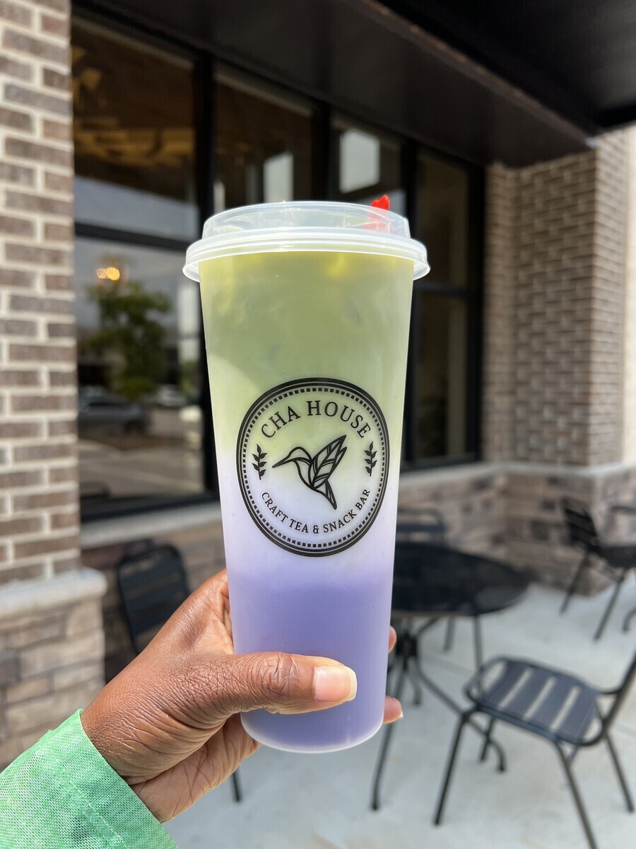 The Cha House Wake Forest Complimentary Cherry Blossom Green Fruit Tea